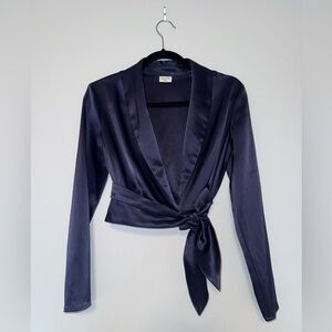 Babaton Satin Navy Blouse